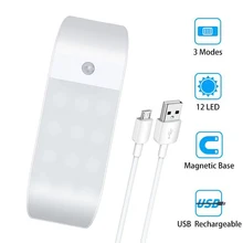 BRELONG 12LED Ночной светильник с usb зарядкой, Индукционная лампа для человеческого тела, Умный домашний светильник, светильник для шкафа, коридора, дороги, светильник с датчиком