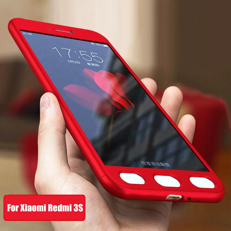 Coque For Xiaomi Redmi 3S Pro 360 Full Cover Protection Case On Xiomi 3 S Xaomi Phone Cases With Tempered Glass Film |