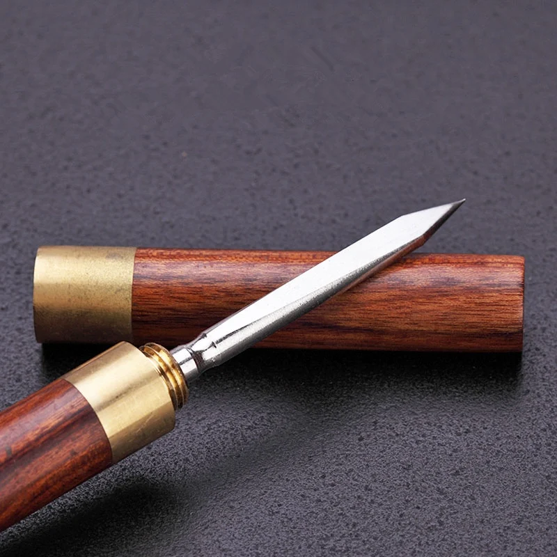 Tea Knife Tea Needle 1pcs delicate tea knife tea needle trumpet ebony ChaZhen dao pu 'er Sandalwood Tea Knife Needle Pick With Wood Handle