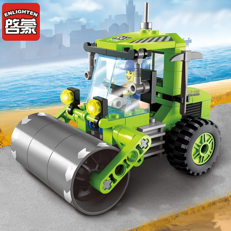 

Legoingly Building Block City Cars road roller 102pcs Educational Bricks Toy Boy Gift Compatible