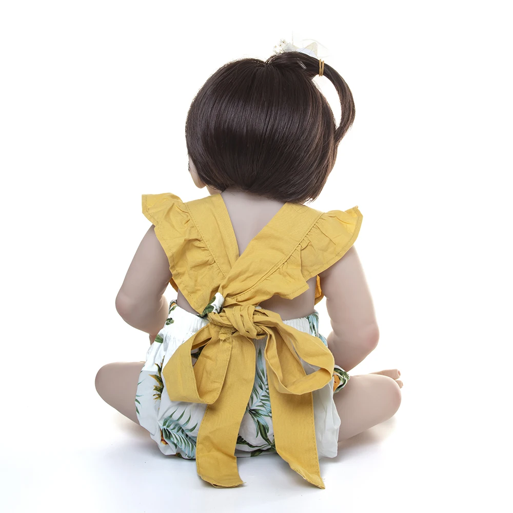 55cm Full Silicone Body Reborn Baby Doll Toy Bebe Reborn 22inch Newborn Girl Princess Babies Doll Bathe Toy Kid Gift