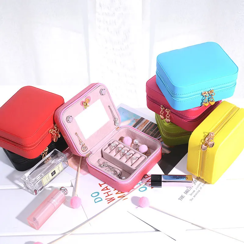 

New Style Korean-style Creative Travel Portable Jewlery Box Hide Substance Small Jewelry Ear Stud Earrings Jewelry Storage Box