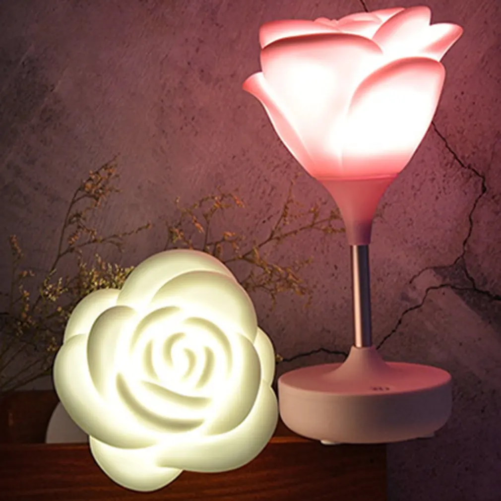 СВЕТОДИОДНЫЙ ночник в форме розы с сенсорным выключателем и зарядкой через usb, домашний декоративный светильник для глаз, креативная романтическая атмосферная настольная лампа