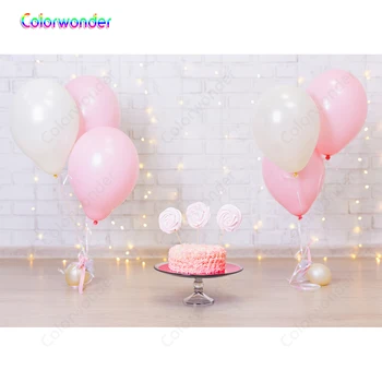 

Vinyl Balloons Cake Birthday Party Photography Background For Baby Wedding Backdrops For Children Photo Studio Props