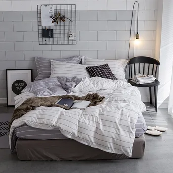 

Nordic Fashion Simple Style home bedding sets stripe 2/3 pcs duvet cover sets quilt cover pillow cases Sham bed set 2020