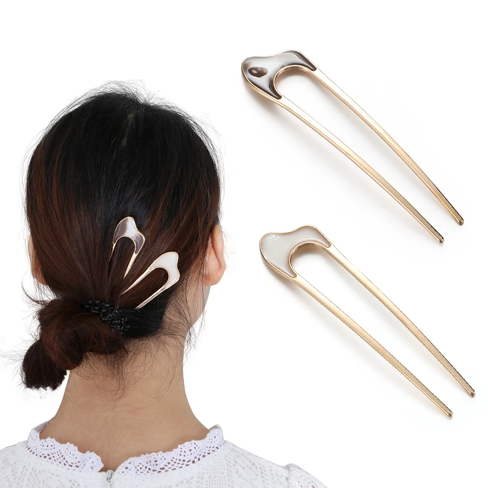 1 шт. u-образная Винтажная заколка для волос металлическая шпилька для волос изогнутые Инструменты для укладки волос Вилка для волос изогнутая шпилька