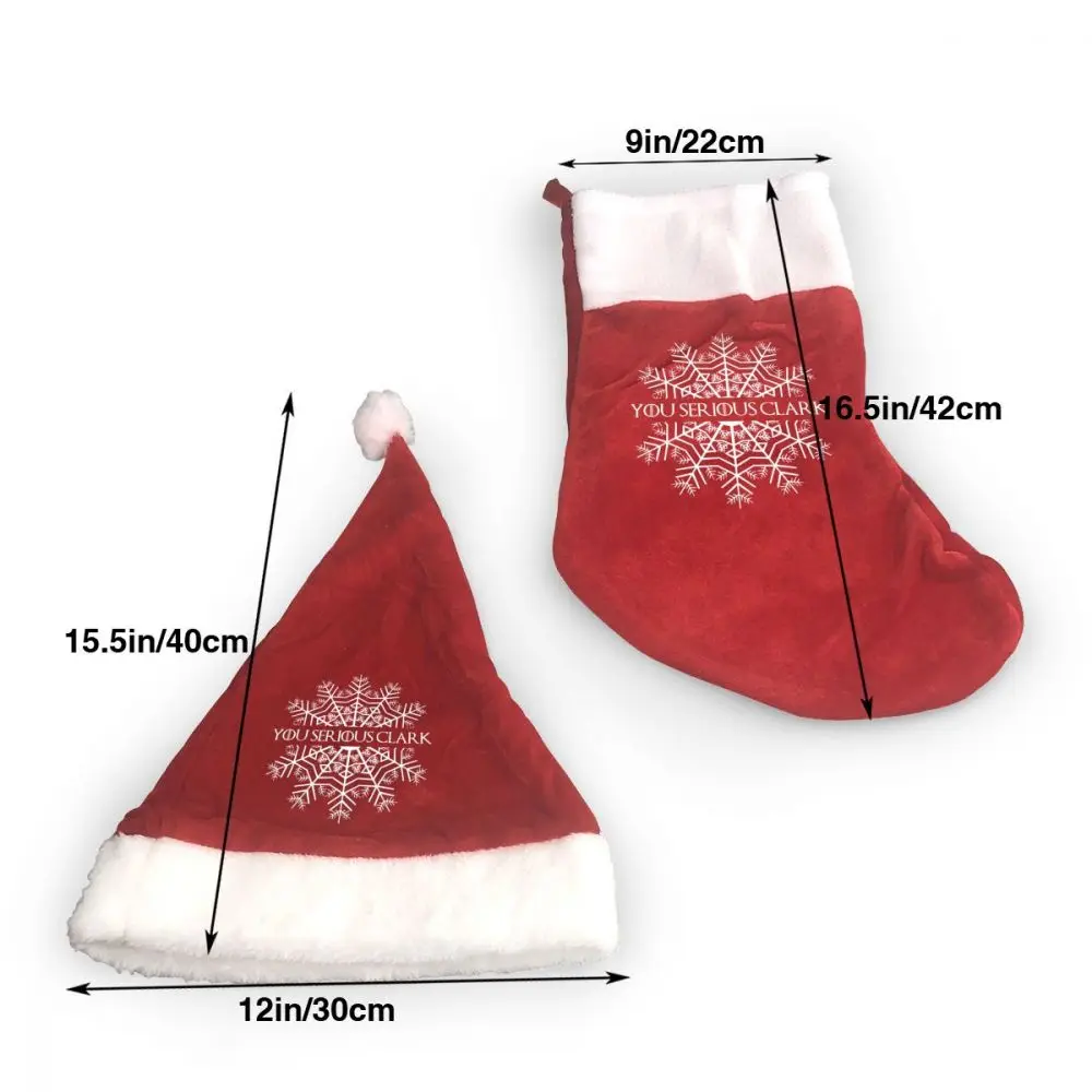 Рождественские украшения, которые вы тяжёлый Кларк большие снежинки украшения Рождественские шапки и носки на заказ ваш собственный дизайн шапки Санта-Клауса
