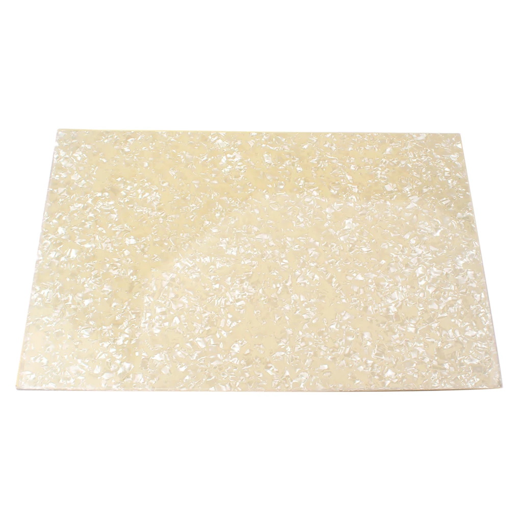 

Blank 44x29x0.2cm Scratch Plate Pickguard Sheet PVC Cream & Pearl Pearloid for Acoustic Guitar Accs