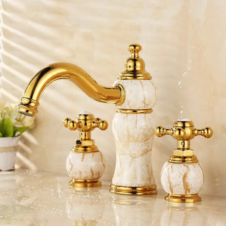 

New high quality swimming pool faucet natural brass faucet, three hole mixing faucet