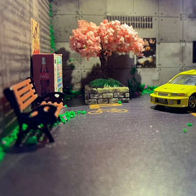 DIY1: 64 модель автомобиля Модель парковки Материал Пакет подземный гараж изготовление материала модель гаража изготовление ручного изготовления для детской игрушки - Цвет: 2