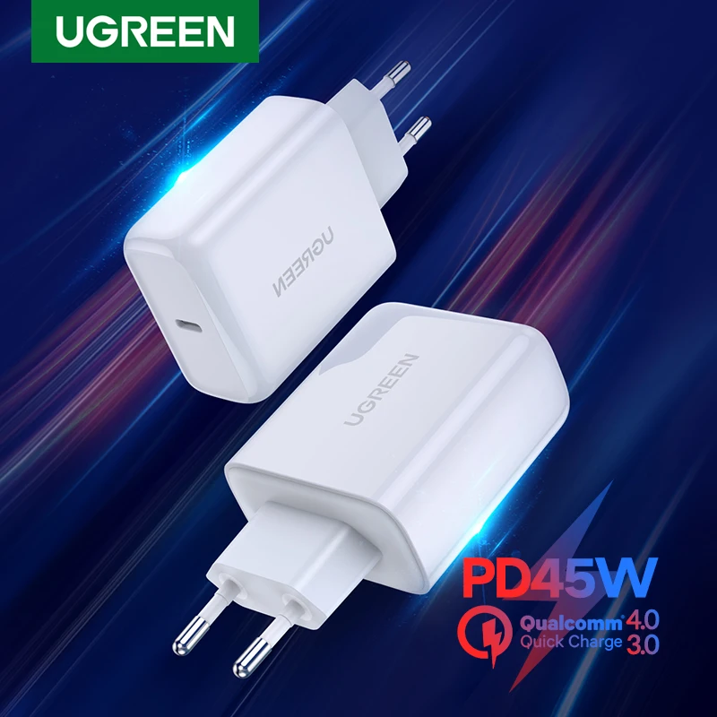 Быстрое зарядное устройство UGREEN PD45W Quick Chrarger 4 0 3 USB Type C QC3.0 для iPhone ноутбука PD