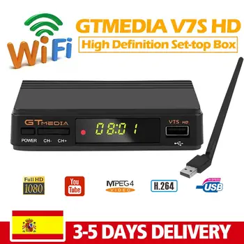 

Original GTMedia V7S HD Satellite TV Receiver DVB-S2 Ful HD 1080P + USB WIFI Support PowerVu Upgrade Freesat V7 no app included