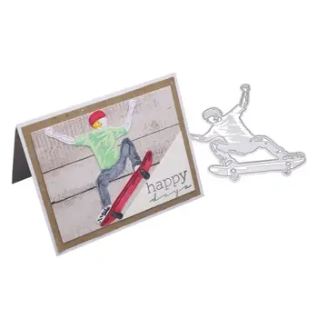 

Skateboarding Boy Metal Cutting Dies Stencil DIY Scrapbooking Album Stamp Paper Card Embossing Decor Craft GXMA