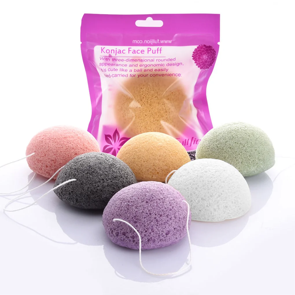 Puff Natural Cleanse Exfoliator Puff Face Cleaning Sponge Round Shape