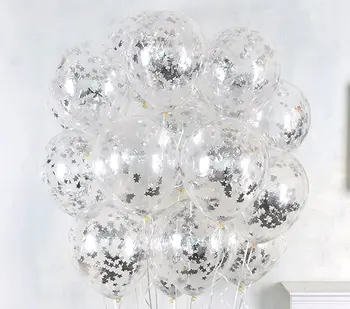 

10pcs Gold/Silver Star foil Confetti Transparent Balloons 12" Clear Balloons Happy Birthday Baby shower Wedding Party Supplies