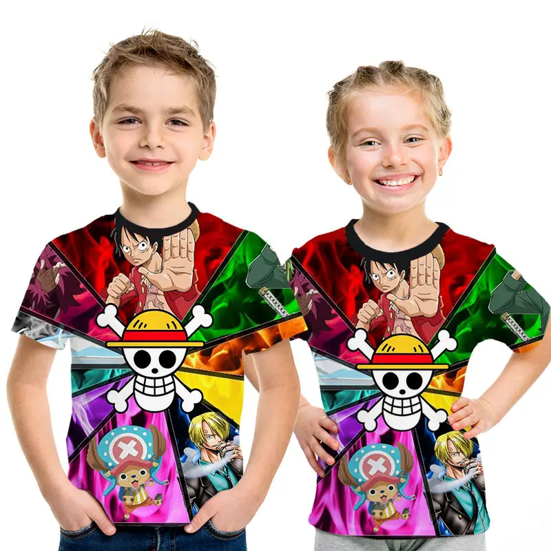 

2019 Japan Anime ONE PIECE 3D Printed T Shirt Kids Tee Tops Boys/Girls Clothes Cartoon Children Tee shirt