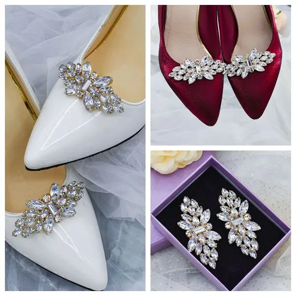 dorados para zapatos de novia G18, broches para zapatos de boda diamantes de imitación, accesorios de tacón alto, de zapato nupcial personalizada - AliExpress Joyería y accesorios