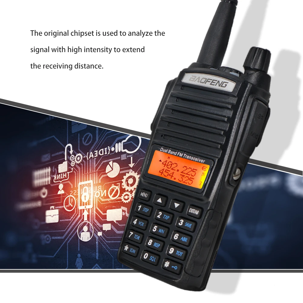 8 Вт Высокая мощность BaoFeng UV-82 Двухдиапазонная рация FM трансивер 10 км 128CH портативный CB Ham Радио UV82HP Охота двухстороннее радио