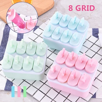 

1pc 8 Grid Ice Pop Mold Frozen Ice Cream Maker Mold Lolly Juice Yogurt Pop Mould Popsicle Icebox DIY Homemade Ice Lolly