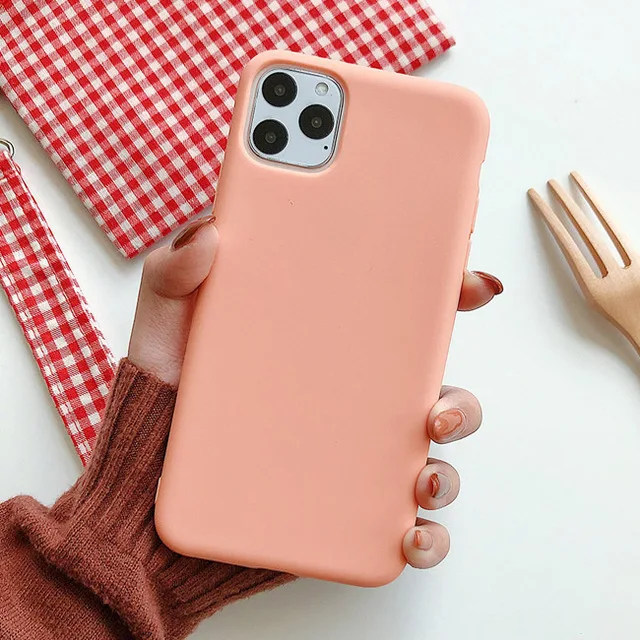 Одноцветные силиконовые парные чехлы для iphone XR X XS Max 6 6S 7 8 Plus 11 11Pro Max милые карамельные цвета мягкие Простые Модные чехлы для телефонов