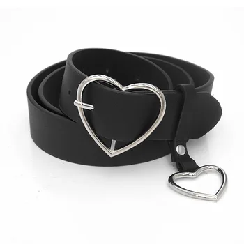 PKWYKLRE New sweetheart buckle with adjustable ladies luxury brand cute Heart-shaped thin belt high quality punk fashion belts 6