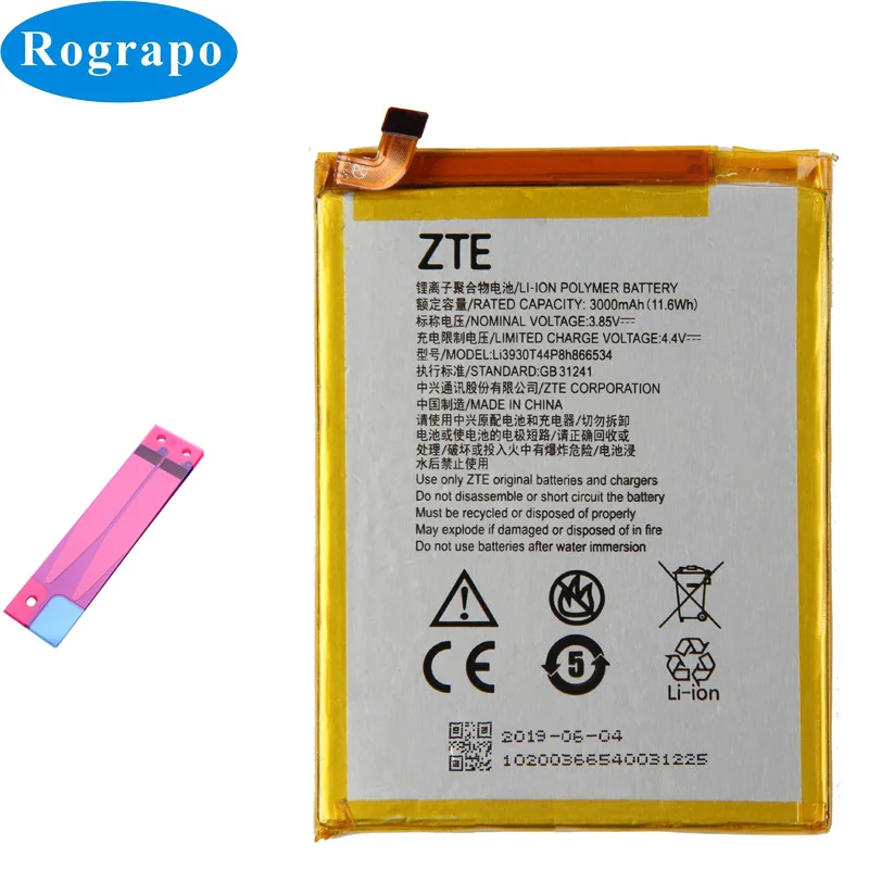 Аккумулятор Li3930T44P8h866534 для ZTE Blade V7 MAX V7MAX BV0710 BV0710T 3000 мАч | Мобильные телефоны и
