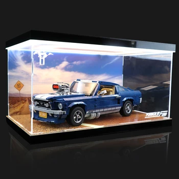 

Building Block Acrylic Display Box Dustproof Show Box for Ford GT Mustang Sports Car 10265 - Top Lights B Type(Display Box Only)