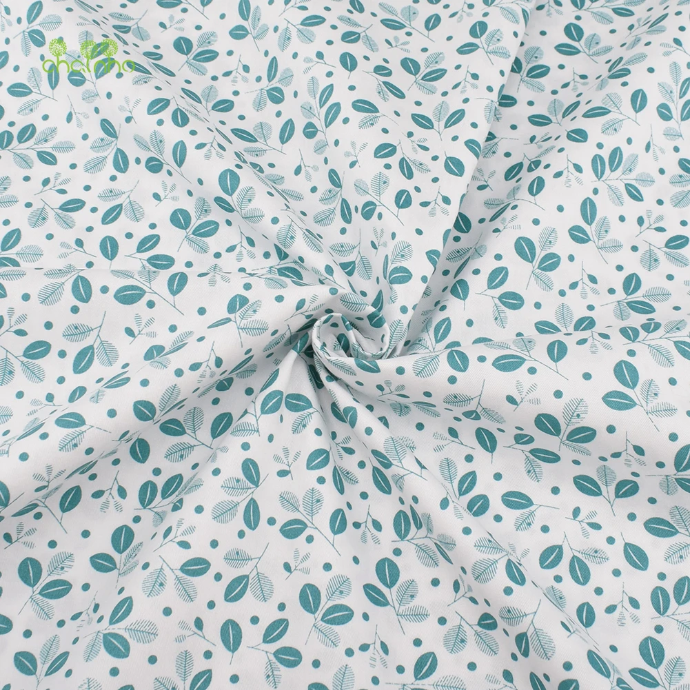Printed Twill Cotton Fabric,Pea Green Color Series,Patchwork Clothes For DIY Sewing Quilting Baby & Child's Bedclothes Material