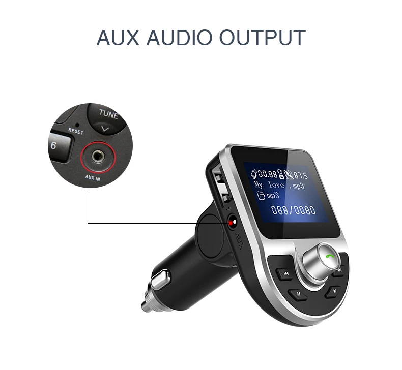 BT39 fm-передатчик, беспроводной Bluetooth автомобильный комплект, Автомобильный MP3-плеер, радио, аудио адаптер, USB зарядное устройство, автомобильные передатчики