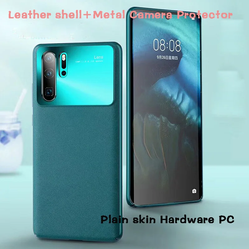 

Luxury Plain skin pattern Hardware PC phone case For Huawei P30 P40 pro Metal Camera Protector for huawei Mate20 30pro 4G casing