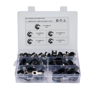 

[Combination]for Automobile Pipeline 47Pcs 5 Specifications Stainless Steel Rubber Band Clamps