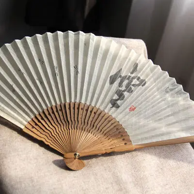 Японский Эдо и ветер двойной секционный вентилятор кимоно Складной вентилятор подарок - Цвет: linen write kong