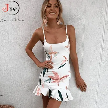 

Ruffles Solid Slim Summer Dresses Women Sleeveless Bodycon Dress Black Sexy Party Dress Spaghetti Mini Plus Size Vestidos