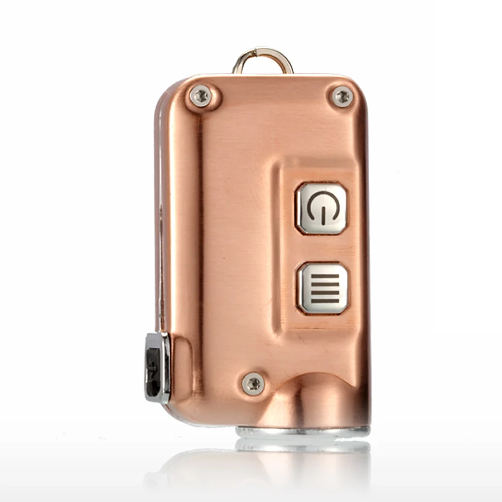 NITECORE TINI Cu Copper Flashlight Mini USB Rechargeable Keychain KeyLight 380Lm 