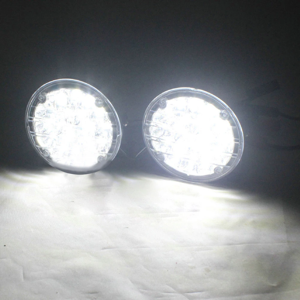 12V 18 светодиодный DRL круглые дневные ходовые огни светильник Автомобильная