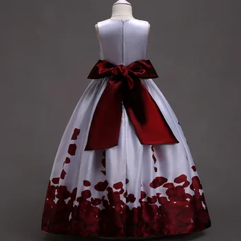 

2020 Long Casual Summer Dress For Girls Princess Girl Kids Children Clothes Beadingd Party And Wedding Tutu Dress 3-12Y Vestido