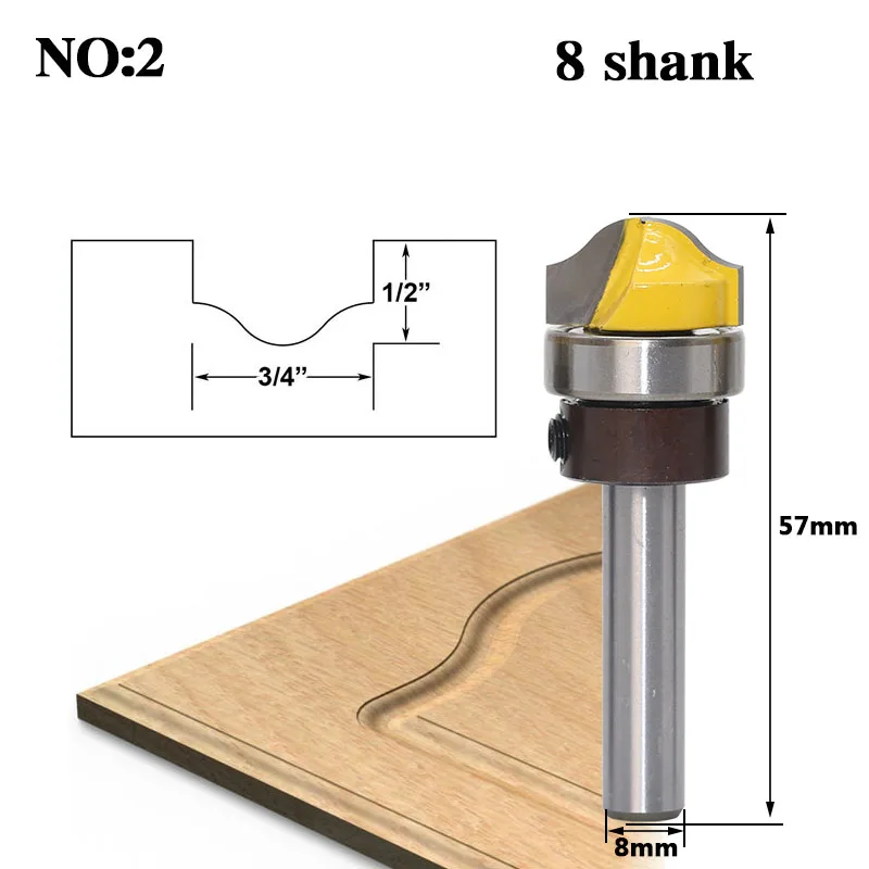 1 шт. 3/" искусственная панель Ogee паз фрезы-1/4" 1/" 8" хвостовик фрезы деревообрабатывающий резец для деревообработки - Длина режущей кромки: 8shank