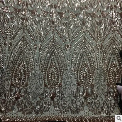 Lace136 шампанское Роскошная бусина ткань с блестками модное женское платье вечернее платье платок сумка сетка ткань с блестками s - Цвет: champagne