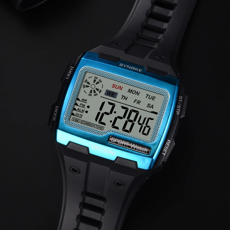 Men's Digital Watch Men Sports Wristwatch LED Dual Time Pedometer Alarm Clock 50M Waterproof Military Watches Relogios Masculino