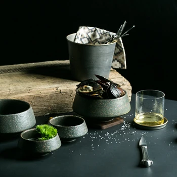 

NIMITIME 1PC European Style Ceramic High Bowl Rice Bowl Household Dish Tableware Soup bBowl Large Dish Dinner Plate Tableware