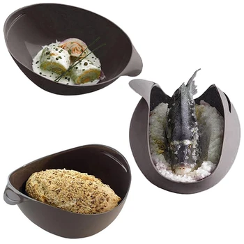 

Creative Microwave Steamer Basket Pans Irregular Quadrate Shape Double Color Silicone Baking Dish and Pan DIY Baking and Pastry