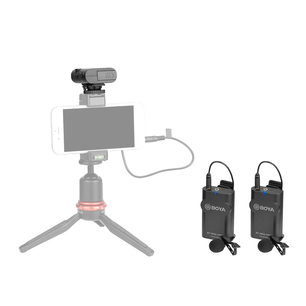 BOYA BY-WM4 Pro K2 портативная 2,4G Беспроводная микрофонная система с жестким чехлом для DSLR камеры видеокамеры смартфона мини микрофон