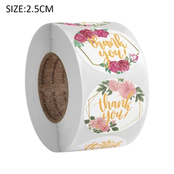 

500pcs/roll Candy Bag Greeting Card Scrapbooking Sealing Sticker Wedding Thank You Envelope Lable Exquisite Party Handmade