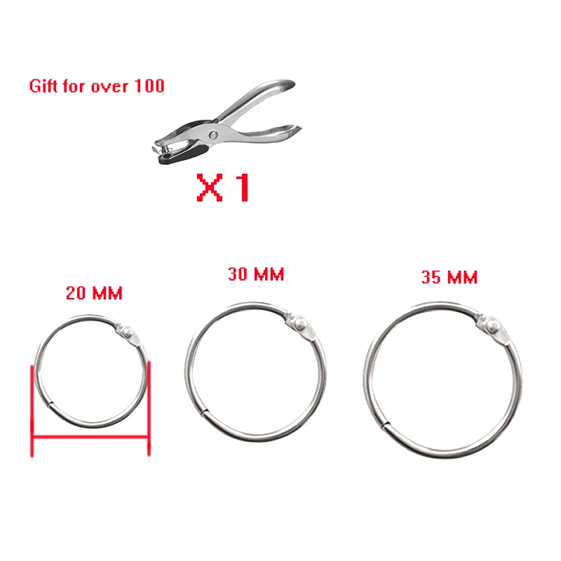 

Hot Selling Applicable Metal Ring 10Pcs Binder 20 - 35mm DIY Albums Loose-Leaf Book Hoops Opening Office Binding Supplie Photo