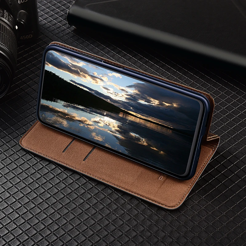 Luxury Genuine Leather Magnetic Flip Cover Case For XiaoMi Poco X2 X3 NFC F1 F2 M2 M3 Pro Mobile Phone Cover