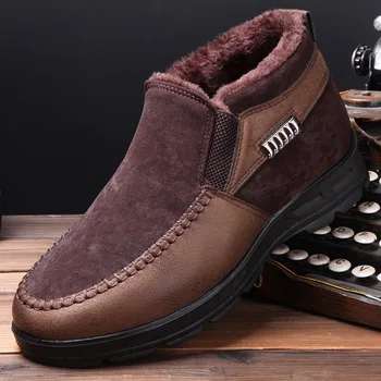 

2019 Winter boots for men warm Platform plush fur Snow boots Male Shoes men's winter boots Large code botas mujer invierno 2019