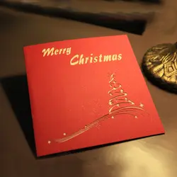 Рождественские открытки 3D всплывающая Рождественская елка поздравительная открытка уникальные красивые праздничные открытки