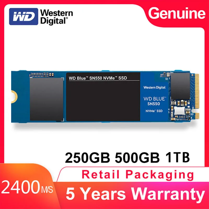 Top Western Digital Blue SN550 SSD накопитель 250 ГБ 500 Гб M.2 2280 NVMe PCIe Gen3 * 2 Внутренний твердотельный