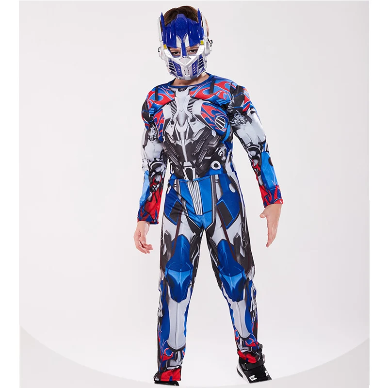 Transformers Optimus Prime Cosplay Costume Muscle Suit For Kids Boys Superhero Movie Halloween Anime Event Free