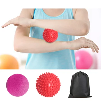 

1Pcs Massage Ball + 1 Pcs Spike Roller Ball Massager with Storage Bag for Muscle Knots Myofascial Release Trigger Point Therapy